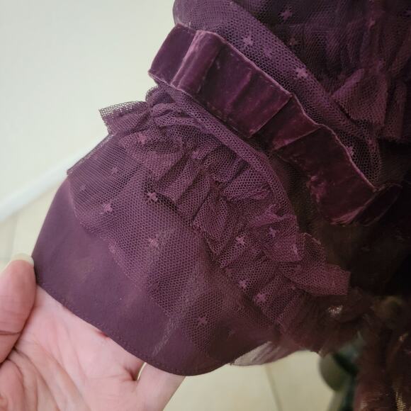 Mac Duggal 8054 Amethyst Purple Ruffle Tiered Cap Sleeve Midi Gown Dress 4 - Picture 9 of 16